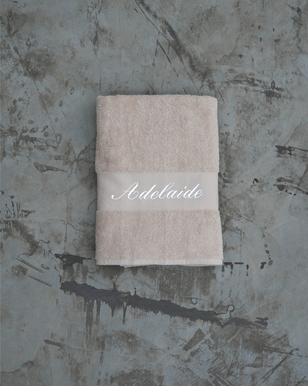 Personligt Broderad Badhandduk - Sand