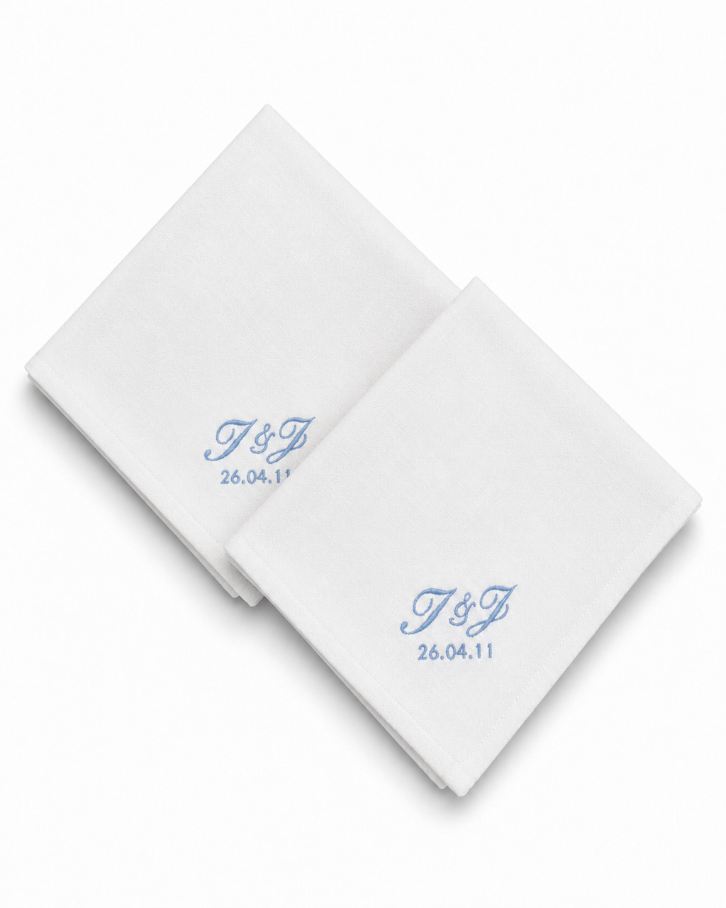 Broderade servetter med initialer – 2-pack