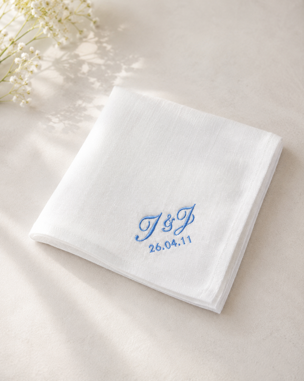 Broderade servetter med initialer – 2-pack