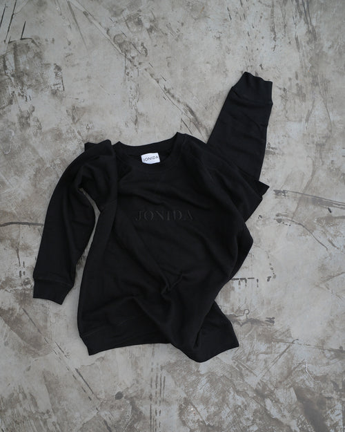 Personalized Embroidered Black Sweatshirt - Large Text