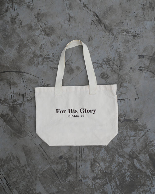 Tote bag att skriva en broderad bibelvers på. Psalm 63
