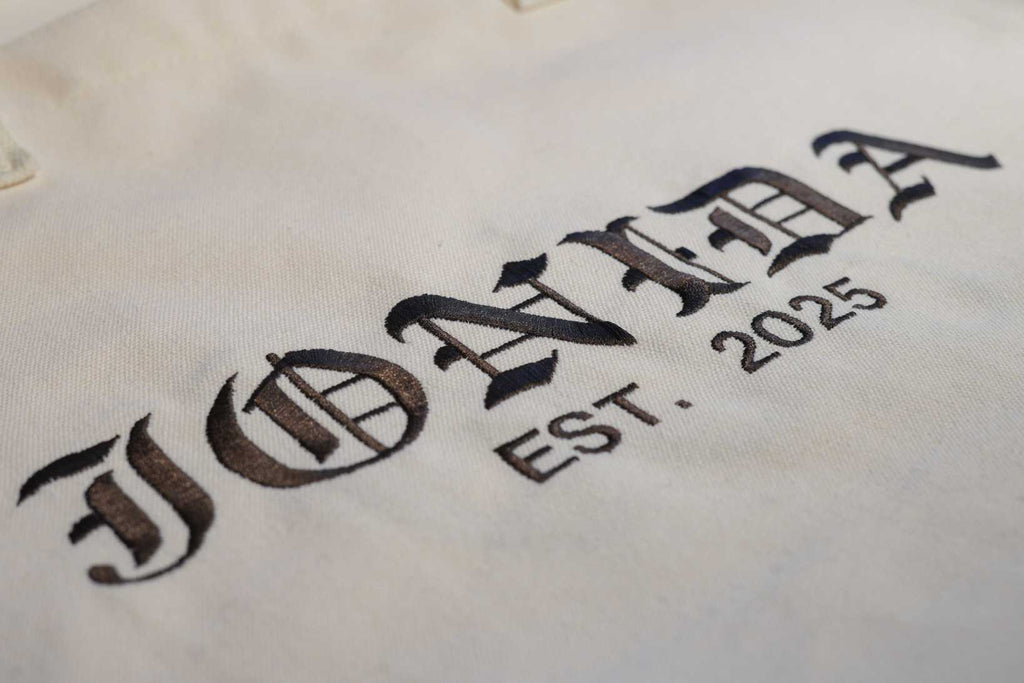 Personligt Broderad Tote Bag - Stor Text