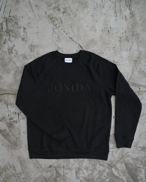 Personalized Embroidered Black Sweatshirt - Large Text